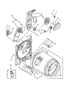 Bulkhead Parts Diagram and Parts List for NED4655EW0  Amana Dryer