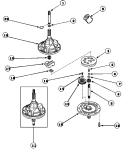 38826P TRANSMISSION ASSY Diagram and Parts List for LWS17AW PLWS17AW Speed Queen Washer