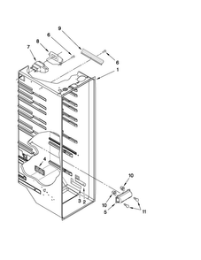 Refrigerator Liner Parts Diagram and Parts List for 5MS224NEWY02  Maytag Refrigerator