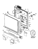 DOOR ASSY Diagram and Parts List for CDU520DB P1307502W Amana Dishwasher