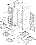 REF / FZ SHELVES, LIGHTS, AND HINGES Diagram and Parts List for SSD522SW P1184706W W Amana Refrigerator