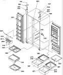 REF / FZ SHELVES, LIGHTS, AND HINGES Diagram and Parts List for SB520TW P1308601W W Amana Refrigerator