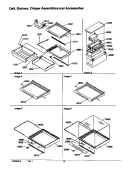 DELI, SHELVES, CRISPER ASSEMBLIES & ACS Diagram and Parts List for SRD526SL P1184802W L Amana Refrigerator