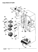 FZ SHELVES AND LIGHTS Diagram and Parts List for SRD526SL P1184802W L Amana Refrigerator