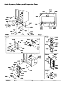 DRAIN SYSTEMS, ROLLERS, AND EVAP ASSY Diagram and Parts List for SRD526SL P1184802W L Amana Refrigerator