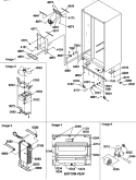 DRAIN SYSTEM, ROLLERS, AND EVAP ASSY Diagram and Parts List for SX322S2L P1307302W L Amana Refrigerator