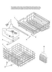 Upper And Lower Rack Parts Diagram and Parts List for ADB3500AWS0  Amana Dishwasher