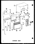 EXTERIOR PARTS Diagram and Parts List for MR-3 P7231801M Amana Microwave