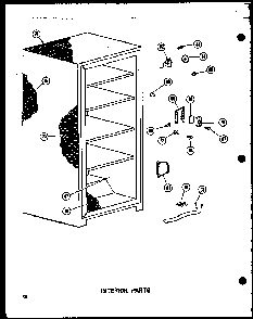 Interior Parts Diagram and Parts List for EU18K-AG P60335-18WG Amana Freezer