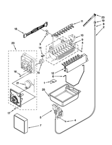 Icemaker Parts Diagram and Parts List for MFF2258VEM7  Maytag Refrigerator