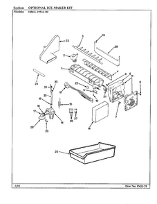 Optional Ice Maker Kit Diagram and Parts List for 19514-0A  Admiral Refrigerator