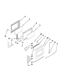 Door Parts Diagram and Parts List for MGRH865QDB1  Maytag Range