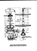 MOTOR, PUMP, AND SPRAY ARM DETAILS Diagram and Parts List for DUS-404-19 DUS-404-1 9 Caloric Dishwasher