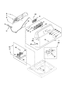 Console And Dispenser Parts Diagram and Parts List for 7MMVWX500YW1  Maytag Washer