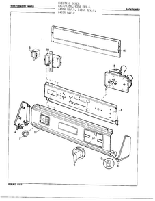 Electric Dryer/backguard Diagram and Parts List for 7435A  Norge Dryer