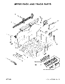 Upper Rack And Track Parts Diagram and Parts List for 66514815N611  Kenmore Dishwasher