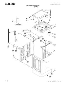 Part Location Diagram of W10270565 Whirlpool Washer Lid and Bumper
