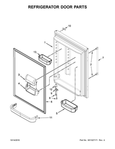 Refrigerator Door Parts Diagram and Parts List for MBL1957FEZ01  Maytag Refrigerator