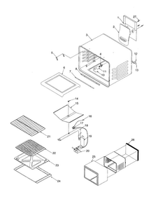 Cavity Diagram and Parts List for CSG3601W P1143396NW Caloric Range