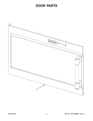 Door Parts Diagram and Parts List for MMV5227JK0  Maytag Microwave