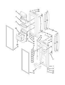 Refrigerator Door Parts Diagram and Parts List for AFI2538AEB4  Amana Refrigerator