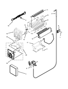 Icemaker Parts Diagram and Parts List for ASD2526VES00  Amana Refrigerator