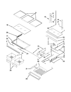 Shelf Parts Diagram and Parts List for MFI2269VEM11  Maytag Refrigerator