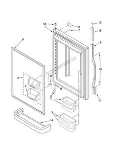 Refrigerator Door Parts Diagram and Parts List for CB19G6W00W5  Crosley Refrigerator