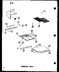 Interior Parts Diagram and Parts List for TC18F-G-P75288-5WG  Amana Refrigerator