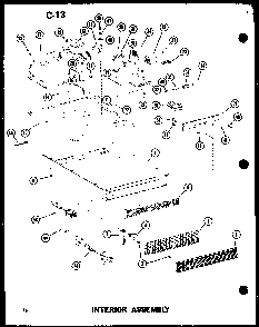 Interior Assembly Diagram and Parts List for RC-20 P72100-8M Amana Microwave