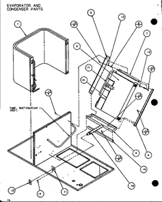 Evaporator And Condenser Parts Diagram and Parts List for FADM3A P9851002C Amana Air Conditioner