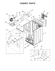 Cabinet Parts Diagram and Parts List for MEDB835DW3  Maytag Dryer