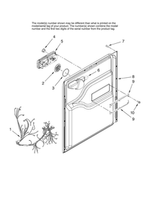Door And Latch Parts Diagram and Parts List for MDB6701AWB0  Maytag Dishwasher
