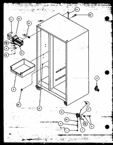 Factory Installed Ice Maker (sbi20mw/p1120102ww) Diagram and Parts List for SBI20M-P1120202W  Amana Refrigerator
