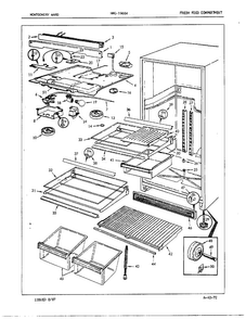 Fresh Food Compartment Assembly Diagram and Parts List for 19684  Admiral Refrigerator