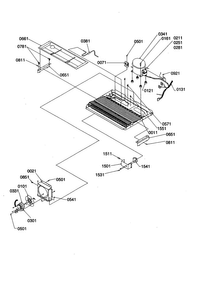 Machine Compartment/muffler Diagram and Parts List for SXD23VL-P1315301WL  Amana Refrigerator