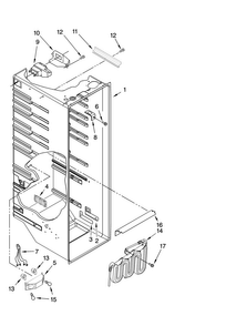 Refrigerator Liner Parts Diagram and Parts List for MSD2254VEQ00  Maytag Refrigerator