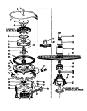 MOTOR, PUMP & SPRAY ARM DETAILS Diagram and Parts List for DCR2111HOM  Amana Dishwasher