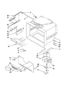 Freezer Liner Parts Diagram and Parts List for MFD2562VEM4  Maytag Refrigerator