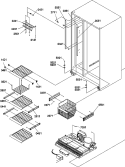 FZ SHELVES AND LIGHT Diagram and Parts List for SX322S2L P1307303W L Amana Refrigerator
