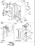 CABINET PARTS AND TOE GRILLE Diagram and Parts List for SX322S2L P1307303W L Amana Refrigerator