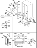 DRAIN SYSTEM, ROLLERS, AND EVAP ASSY Diagram and Parts List for SX322S2L P1307303W L Amana Refrigerator