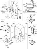DRAIN SYSTEM, ROLLERS, AND EVAP ASSY Diagram and Parts List for SRD325S5E P1307203W E Amana Refrigerator