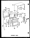 EXTERIOR PARTS Diagram and Parts List for ML-3 P7450201M Amana Microwave