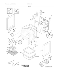 Body Diagram and Parts List for CRE3580SSA  Crosley Range