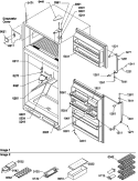 DOOR, HINGES AND ACCESSORIES Diagram and Parts List for TR18TW P1303101W W Amana Refrigerator