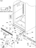 LADDERS, LOWER CABINET AND ROLLERS Diagram and Parts List for TR18TW P1303101W W Amana Refrigerator