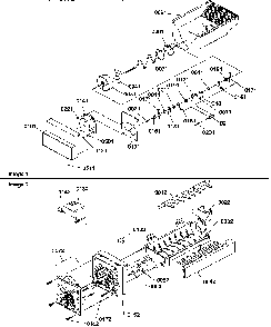 Ice Bucket Auger And Ice Maker Parts Diagram and Parts List for SCD25TL-P1190426WL  Amana Refrigerator