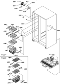 FZ SHELVES AND LIGHT Diagram and Parts List for SXD22S2W P1303512W W Amana Refrigerator