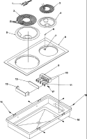 ACR110 (ELECTRIC COIL, 8`` / 6``) Diagram and Parts List for ACT100W P1133380N W Amana Cooktop